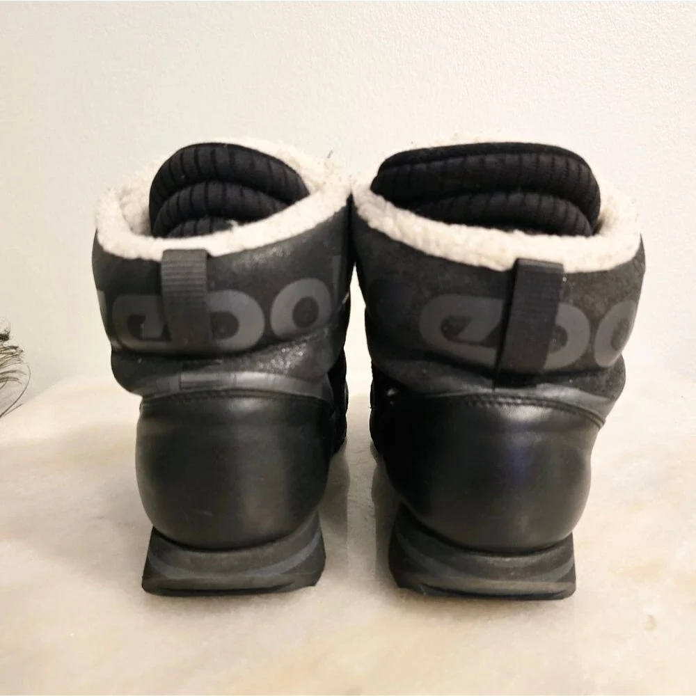 Reebok Frostopia Winter Thinsulate Black Leather Boots 9.5